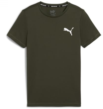 PUMA Jungen Active Small Logo Tee B T-Shirts, Dark Olive, 152 EU
