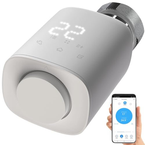 revolt Thermostatkopf: Programmierbares Heizkörper-Thermostat mit Bluetooth,Versandrückläufer (Heizkörper-Thermostat Set, Heizung Thermostat Bluetooth, Alexa Heizungsthermostat)