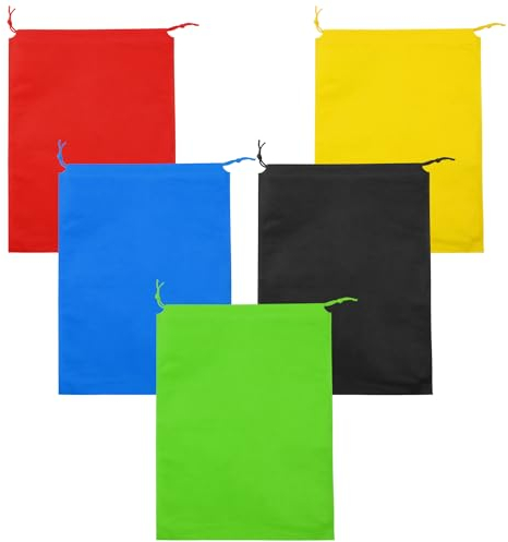 Vanyibro Lot de 5 sacs à chaussures avec cordon de serrage, sacs portables en tissu pour voyage et utilisation à la maison, sacs à cordon de serrage moyen pour chaussures, bottes, talons hauts,