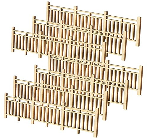 BESPORTBLE 8 Pièces clôture durable clôture de jardin décor scène mini ornement de clôture ornement de paysage mini-clôture assemblé balustrade statue Modèle maquette architecturale en bois