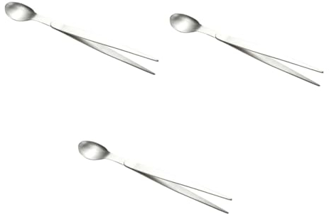 IMIKEYA 3pcs Cutlery Tea Spoons Stainless Steel Mini Tasting Spoon Chopsticks Forceps Kitchen Utensils Serving