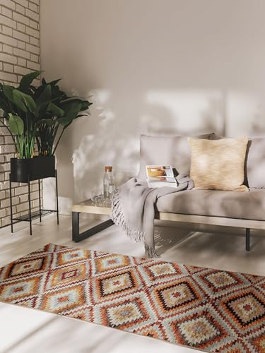 benuta Nest In- & Outdoor Teppich Artis - Mehrfarbig 80x250 cm - Strapazierfähiger Teppich für Drinnen und Draußen - Für Fußbodenheizung geeignet