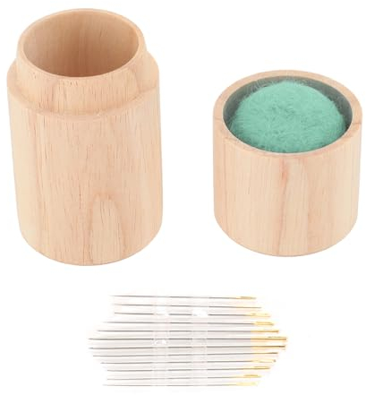 Nähnadelhalter aus Holz, Tragbares Nadelkissen mit Großer Kapazität und Sticknadeln, Leicht zu Tragen für Nähprojekte (Minzgrün)