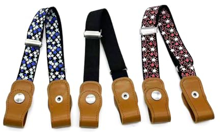 Anshili 3 Stücke Kinder Gürtel Einstellbar Elastisch Stretchgürtel für Jungen und Mädchen (Stern)