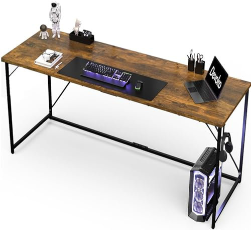 Devoko 160 x 50 cm Schreibtisch Tisch Computertisch, Study Table, Vintage braun