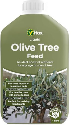 AMK® Vitax Olive Tree Liquid Feed 1L Fertiliser Plant Food Balanced Nutrients Promotes Healthy Growth Vibrant Leaf Colour Encourages Fruiting Contains Trace Elements Magnesium Ideal Container