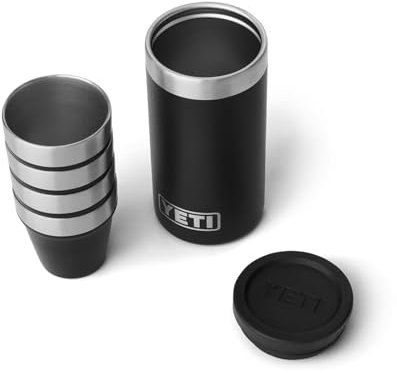 YETI - Set of 4 short shot glasses with carrying case, black