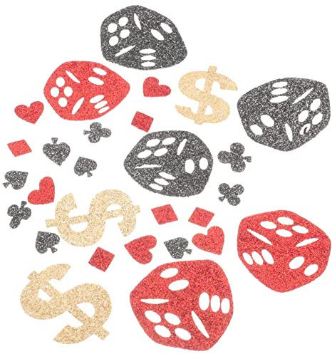 TINEASUR 2bolsas Confeti De Mesa De Póker Brillante Para Fiestas De Cumpleaños y Despedidas De Soltero De Decoración De Fiesta Temática De Incluye Dados y Monedas
