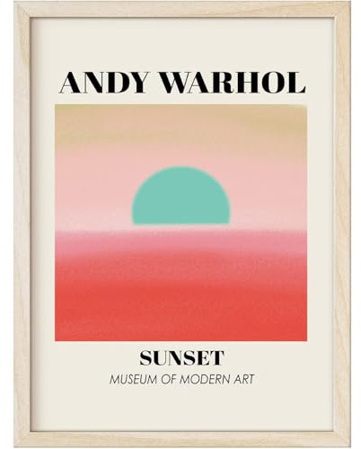 HKAHF AJWUQ Berühmte Andy Warhol Leinwand Poster Sonnenaufgang Wandkunst Andy Warhol Malerei Andy Warhol Druck Wohnzimmer Dekor Bild 30x40cm Kein Rahmen