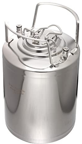 VNSMM Heimbrausystem Bierfass 6 bis 24,5 l 304 Edelstahl Stickstoff Kaffeekanne Bierfass Mini Fass Bier Growler(6L)