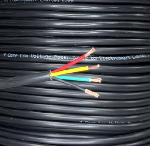 electrosmart 100m 4 Core Copper Cable Car Van Trailer Tail LED Lighting Wire Caravan 11A 12v 24v