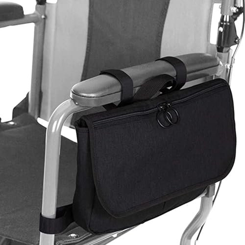 SYXLS Bolsa De Almacenamiento De Silla De Ruedas, Bolsa De Silla De Ruedas, Bolsa De Almacenamiento De Reposabrazos Colgantes, El Exterior Está Hecho De Poliéster Impermeable (Negro)