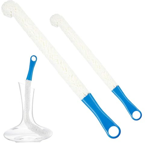 2PCS Wine Decanter Cleaning Brush 17/18 Inch Flexible Bottle Brush with Handle Easy to Use Hanging Bottle Cleaning Tools for Goblets Glasses Cups Wine Decanter