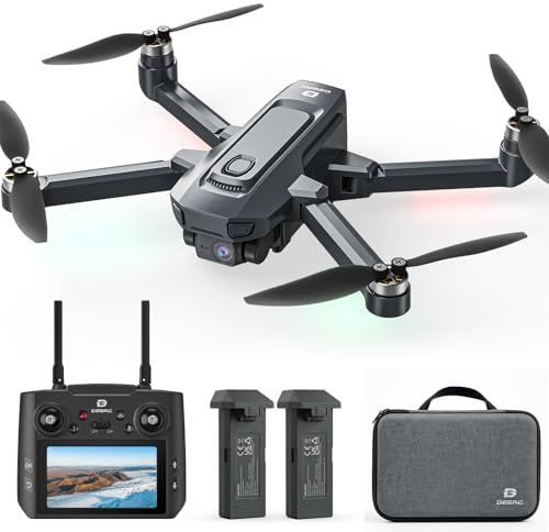 DEERC D35 GPS Drohne mit 4K Kamera, 4,5 FPV Bildschirm, 5GHz HD Übertragung, Bürstenloser Motor, 40 Min, Automatische Rückkehr, Follow Me, Optischer Fluss, für Einsteiger/Erwachsene/Jugendliche