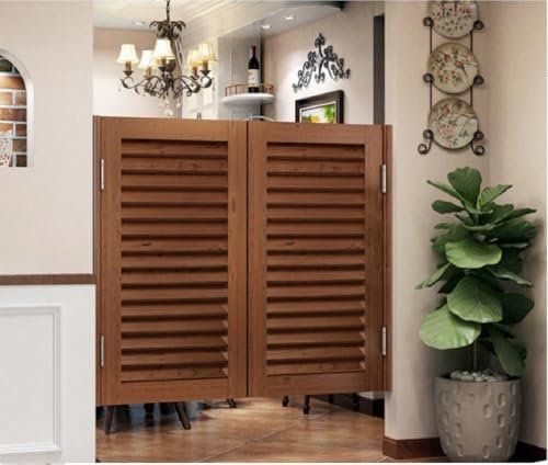 Porte Saloon Couloirs Intérieurs Portes Battantes en Bois Style Western Cowboy Porte De Séparation Porte De Bar Saloon pour Escalier Salle De Bain Cuisine Chambre Balcon,A6,W80xH90cm(31.5x35.4in)