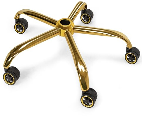 Frassie Bürostuhl-Ersatz mit Rollen, robuster 1134 kg Metallhocker, Stuhlbasis, 71,1 cm, Universal-Schreibtischstuhl-Ersatzteil (Gold)