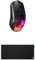 SteelSeries Aerox 3 Wireless Onyx - RGB Gaming-Mouse - Federleichtes wasserabweisendes Design - Optischer TrueMove Air-Sensor 18K DPI QcK XL Performance Balance Gaming-Mauspad 900x400mm