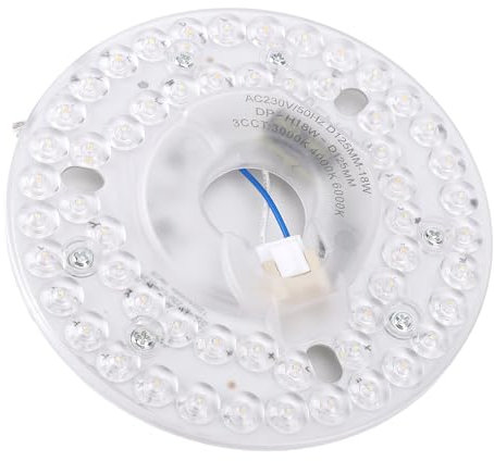 Goshyda Kit de Luz de Modernización de 4.92 Pulgadas para Ventilador de Techo, Panel de Reemplazo de Luz LED Temperatura de Color Ajustable 3000k 4000k 6000k, Placa de Luz de Techo (230V)