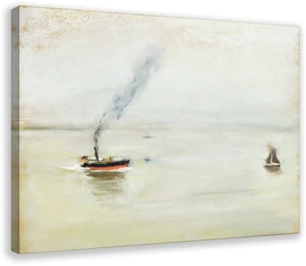 Max Liebermann, Regenwetter auf der Elbe, Leinwand-Kunst, Poster und Drucke, ästhetische Raumdekoration, für Schlafzimmer, Büro, 50 x 75 cm