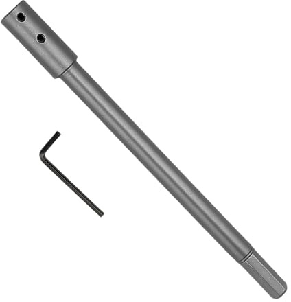 Bohrer Verlängerung 254mm für Forstnerbohrer, 3/8 Schaft, Kohlenstoffstahl, Forstnerbohrer Verlängerung, für Tieflochbohrungen und präzise Durchbrüche, Stellschrauben und Inbusschlüssel