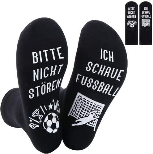 Fussball Geschenke Jungen, Grip Socken Fussball, Lustige Fußball Socken mit Spruch Bitte Nicht Stören Ich Schaue Fußball Teenager Sohn Fußballliebhaber Vatertag Geschenke für Herren Geschenke