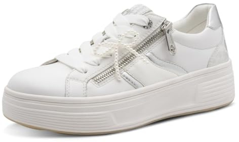 Tamaris Comfort Damen Sneaker Low White/Silver 39
