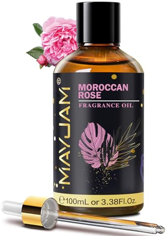 MAYJAM Marokkanische Rose Duftöl 100ML für ätherische Öle Diffusor | Marokkanische Roseö für Luftbefeuchter, DIY, Aromatherapie, Haus, Ölbrenner
