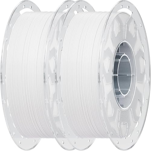 Creality CR-PLA Filament 1,75 mm, 2 kg Drucker filament, erhöhte Zähigkeit und verformungsfrei, Maßgenauigkeit ±0,03 mm, für die meisten FDM-3D-Drucker, 2 Spulen - 1 kg(Weiß+Weiß)