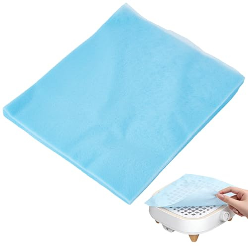 GORGECRAFT 100Pcs Nail Dust Collector Filter Paper Rectangle Nail Dust Collector Replacement Filter 24.5x20cm Blue Nails Art Vacuum Cleaner Accessories for Home Salon Use Manicure Tools