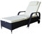 MK Outdoor Rattanliege Lounger Deluxe-S Outdoor, belastbar bis 165 kg, inklusive Bequeme abwaschbare Auflage und Kopfkissen, schwarz, Gartenliege, Relaxliege, Liegestuhl, Sonnenliege Rattanmöbel
