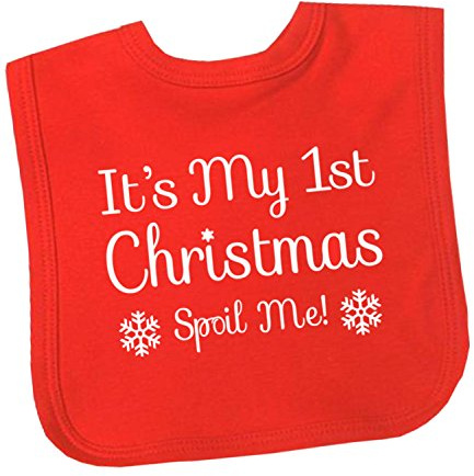 BabyPrem Bébé Bavoir à Fermeture Velcro® Mon Premier Noël Vêtements Fils Filles