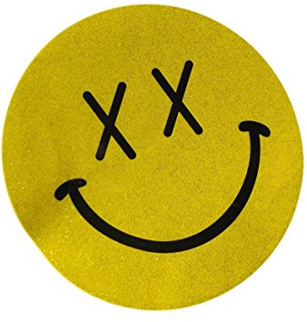 Fat-catz-copy-catz Large Yellow Happy Face Smooth Iron on Heat Transfer Clothes Patch for T-shirts 17.5cm Diameter