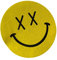 Fat-catz-copy-catz Large Yellow Happy Face Smooth Iron on Heat Transfer Clothes Patch for T-shirts 17.5cm Diameter
