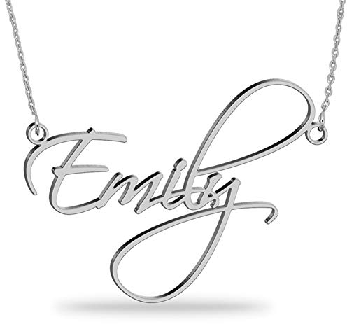 Individuelle Namenskette Damen - Silber Farbe, Wunschname Halskette, Geschenke für Frauen, Schmuck mit Namen, Kette für Alltag und besondere Anlässe, Stilvolles Accessoire, Gravierte Buchstaben