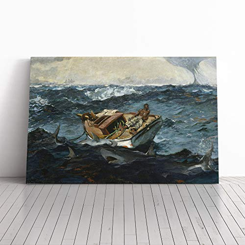 Winslow Homer The Gulf Stream Canvas Wall Art Print 20x14 Inch | Ready to Hang, Gallery Wrapped, Fade-Resistant Inks, Securely Packaged, UK Made