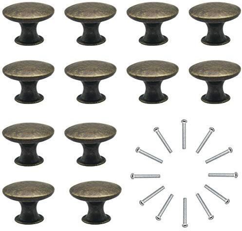 Kommodenknöpfe Schubladenknöpfe Set 12 Stück Moebelknauf Schubladengriffe Vintage Messing Antik φ30mm Knauf für Schrank Schublade Küche