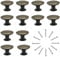 NATUCE Kitchen Cabinet Cupboard Drawer Door Knobs Set of 12 Vintage Shabby Chic Round Knobs and Handles for Chest of Drawers Kitchen Cabinet Cupboards Bronze Styleφ30mm