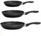 Ertex 3 TLG. Pfannenset Bratpfannen Marmor Granit Pfanne Set Induktion Antihaft Beschichtung Bratpfannenset 20 cm | 24 cm | 26 cm | (Schwarz)