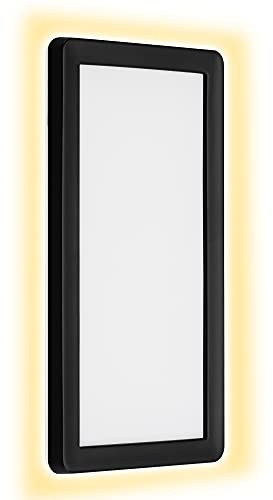 TELEFUNKEN - LED Außenwandleuchte, Außenwandlampe 1-flammig, Backlight Effekt, 16 Watt, 2.000 Lumen, 4.000 Kelvin, IP44, Weiß Schwarz, Rechteckig, 280x150x28mm (LxBxH)