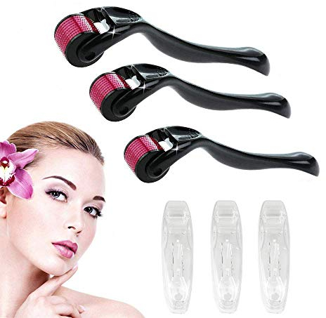 Dermaroller, Xyemao 3 Pack 540 Titan Microneedling Kit Gesicht (0,5 + 1,0 + 1,5) mm, kosmetische Nadel für Gesicht, Körper
