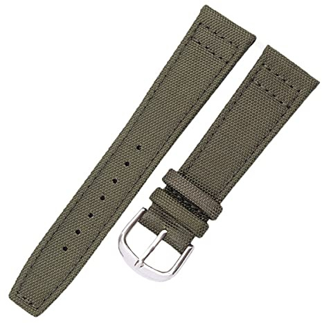 ZXF Uhrenarmband Gurt Leinwand Nylon Uhrenband 20mm 21mm 22mm Schwarz Grüne hochqualiyt Uhrarmband Armband mit Nadelschnalle