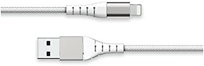 Force Power Lite - Cable de carga reforzado con Nylon trenzado USB A/micro USB de 2 metros - Blanco