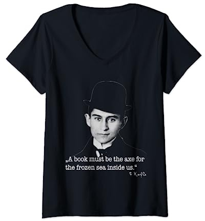 Franz Kafka T-Shirt mit V-Ausschnitt