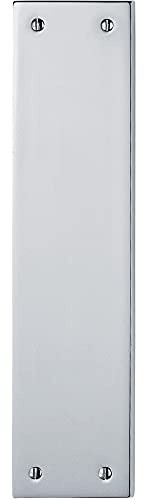 Loops Plain Victorian Door Finger Plate - 298 x 73mm - Polished Chrome Push Plate | Traditional Protective Door Push Plate -Ornate Door Finger Plate - Plain/Push/Pull Engraved Options