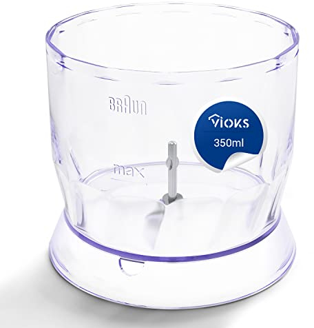 VIOKS Hachoir de rechange pour Braun 67050145 - Embout pour mixeur plongeant 350 ml - Bol hachoir électrique - Accessoire blender