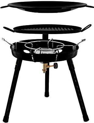 Gasgrill mit Wok für Schraubkartuschen Gas,Grillmaster Gas Bullet (Gaskocher + 3 Kartuschen)