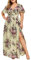 WWricotta Robe Ete Femme Longue Boheme Style - Grande Taille Robe De pour Femme Ronde Robe Basique Femme Tunique Femme Robe A-Line EvaséE pour Printemps Eté x31-jaune 4XL