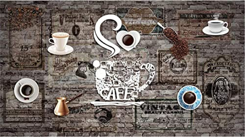 Retro Kaffeehaus Industrielle Dekoration Backstein Tapete Wandbild 3D Café Snack Bar Restaurant Tapete 3D Tapeten Wohnkultur fototapete 3d effekt Wohnzimmer Schlafzimmer kinderzimmer-200cm×140cm