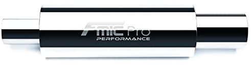 FMIC.Pro Universal Muffler Sportauspuff A Edelstahl 304 Schalldämpfer Einfachendrohr rund 350mm (60-60mm)