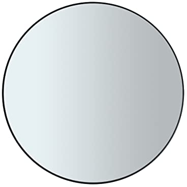 Blomus Wandspiegel Rim, Badezimmerspiegel, Dekospiegel, Stahl pulverbschichtet, farbiges Glas, Black, 80 cm, 66079